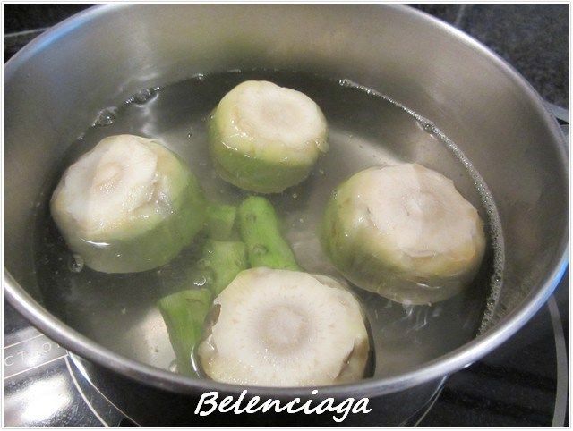 Alcachofas rellenas ternera guisadas