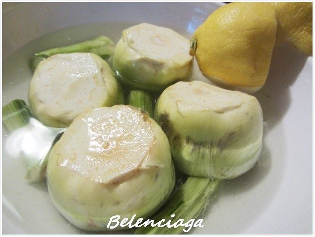 Alcachofas rellenas ternera guisadas