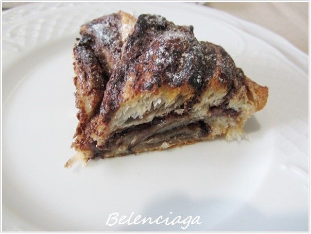 rosca de hojaldre y nocilla