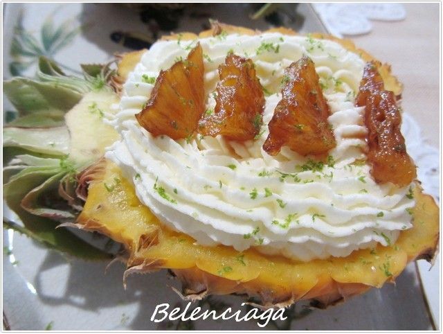 piña rellena crema queso