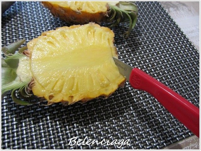 piña rellena crema queso