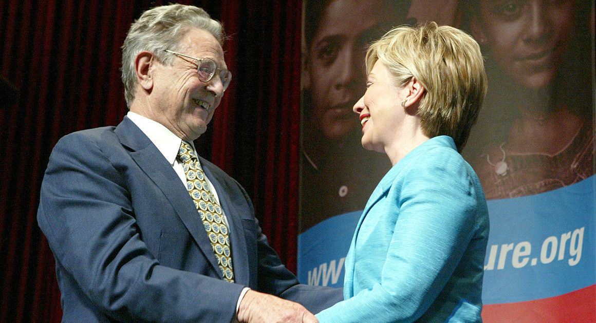 le milliardaire juif Georges Soros et Hillary Clinton