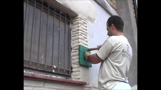 Intonaco stampato,finto mattone, finta pietra low cost ... Intonaco effetto pietra