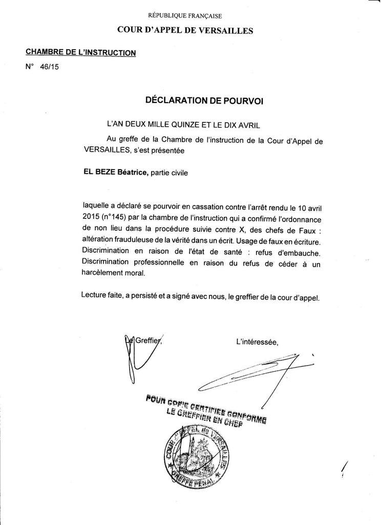 TGI Nanterre et Cour d'Appel Versailles toujours aux ordres de SARKOZY en 2015 ! pour protéger B. MADEUF et D.RAMOND (voir docs !) !