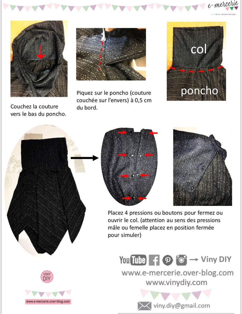 Poncho Carré avec Col - Tuto Couture DIY