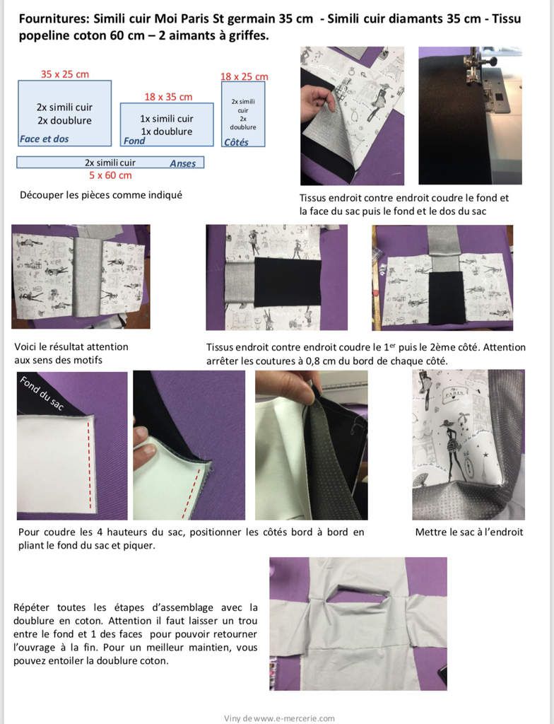 Sac à main avec aimants - Tuto Couture PDF et Vidéo - Viny DIY, le blog de  tutoriels et patrons couture et DIY.