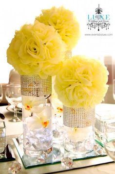décoration de mariage jaune