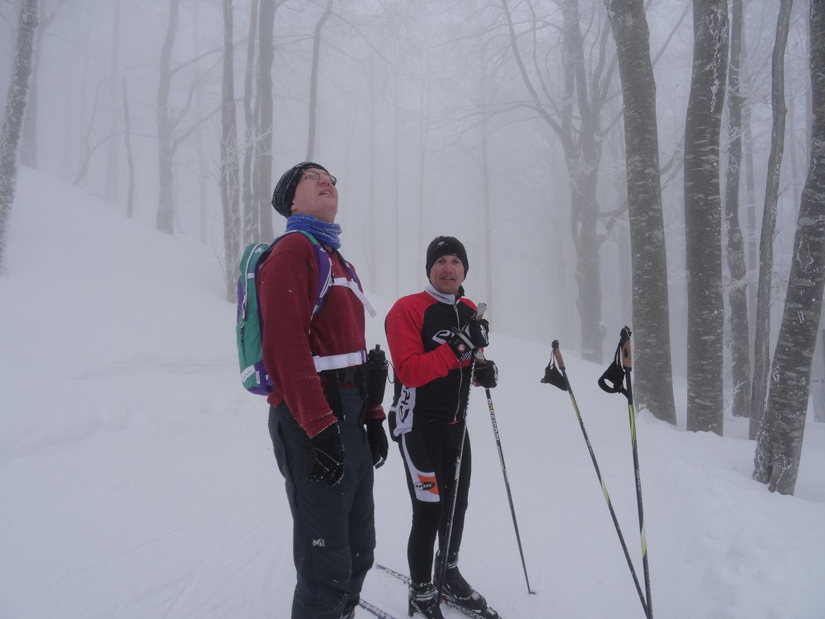 Rencontre en février du côté du Mt Noir par une journée très hivernale !