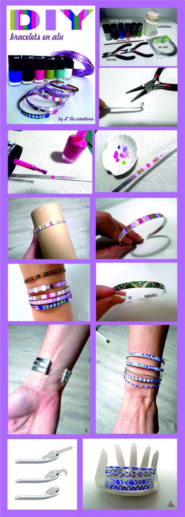 Peindre un bracelet en fil d'aluminium plat - L¨As Créations Déco
