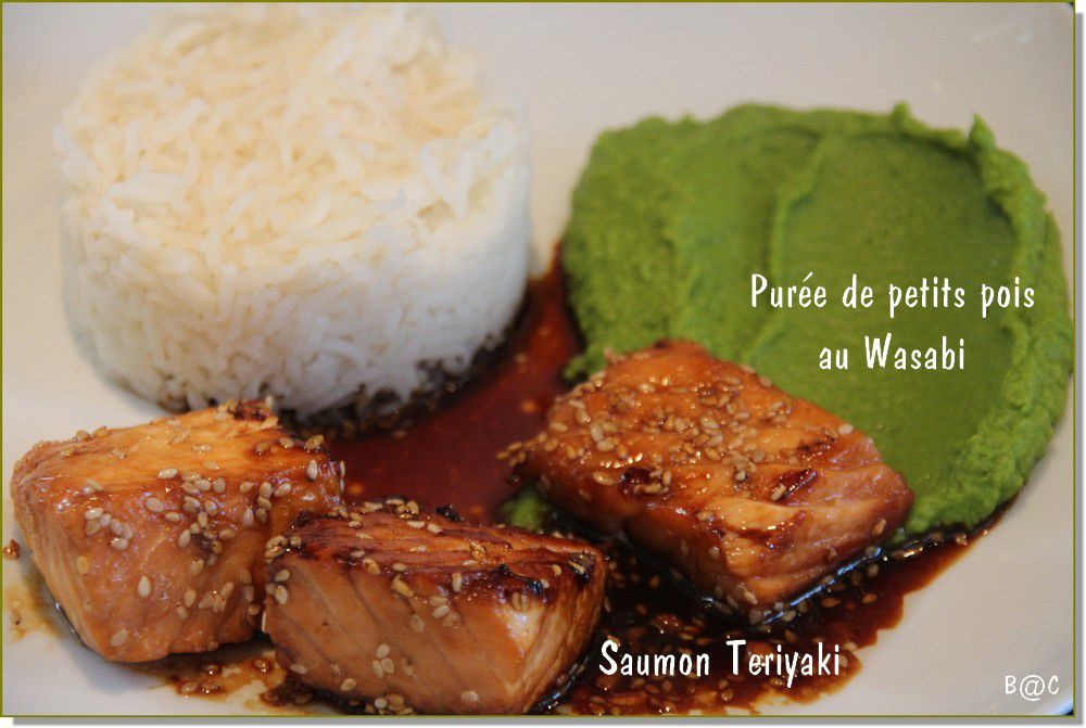 Saumon Teriyaki et purée de petits pois au wasabi, pour le défi Japon de  Anne-Emilie! - Le Blog à Croquer