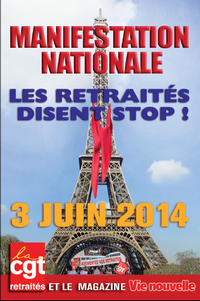Non au gel des pensions de retraite ! Le 3 juin, tous à Paris !