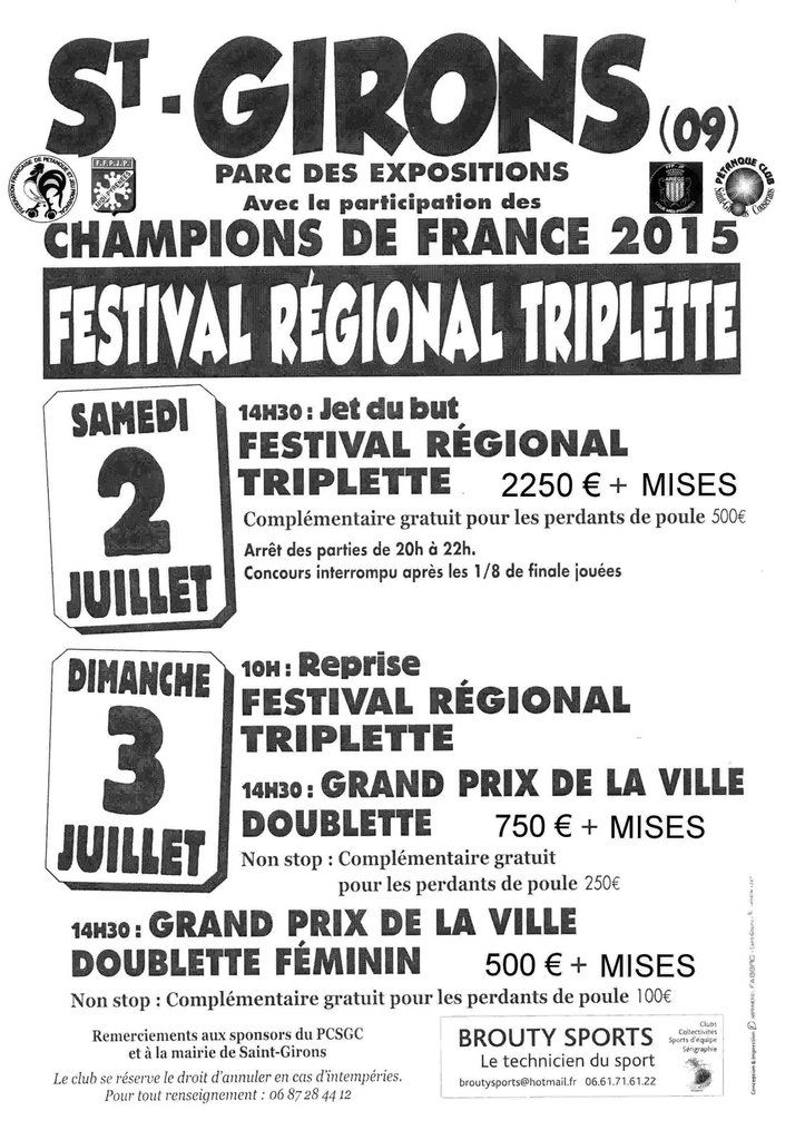 Saint-Girons Festival Régional Triplette