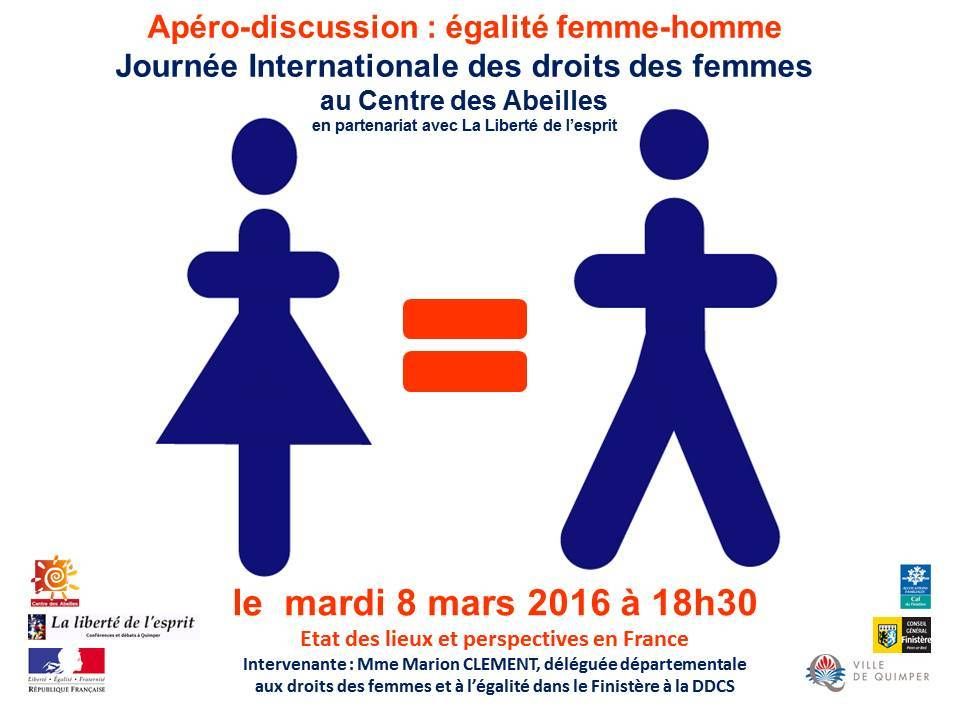 Distribution De Un Homme Et Une Femme Égalité femme-homme : apéro discussion aux Abeilles - Penhars Infos Quimper