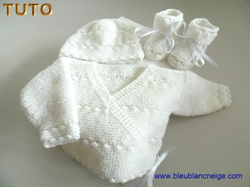 Layette bonnet et chaussons - naissance-3m - crochet