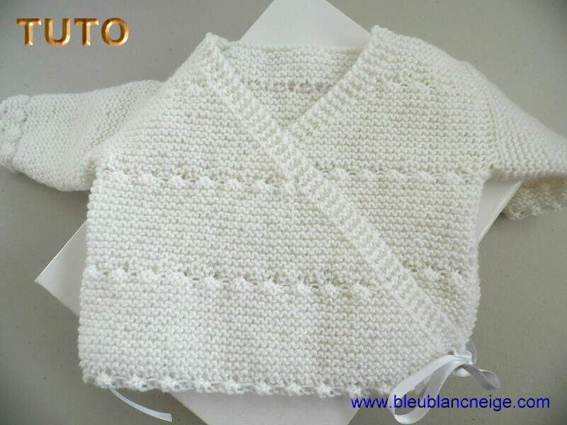 TUTO, explications tricot bébé, brassière croisée, bb mixte, layette  naissance, pdf - tricot-fait-main-tricot-bebe-layette-laine-bb