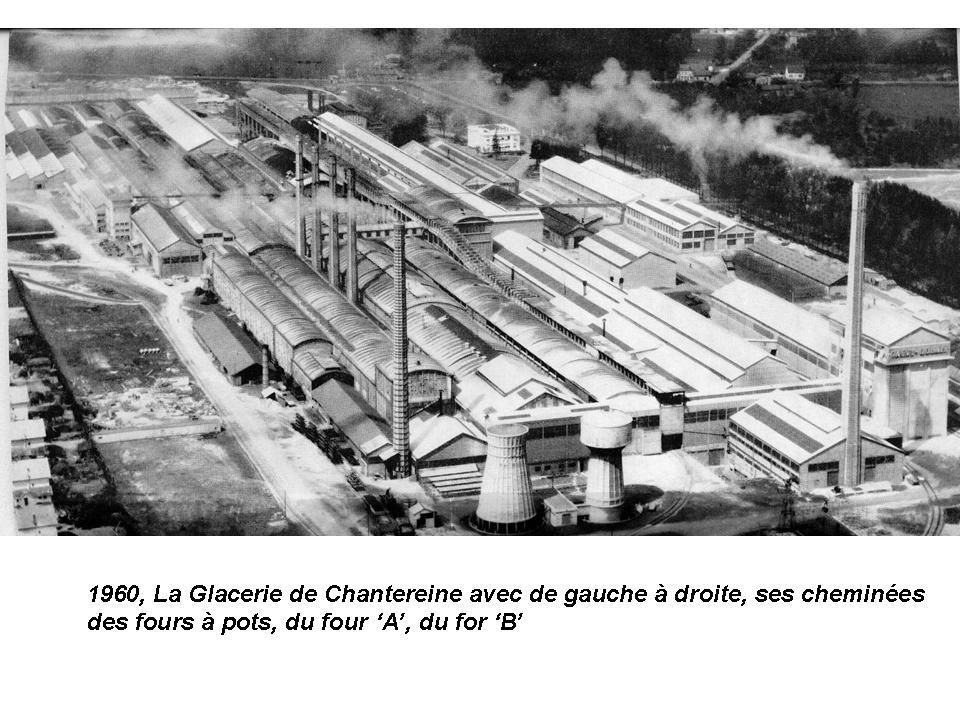 Album - Chantereine, vue générale de la Glacerie, le four 'A' et four 'B' et Float-Glass
