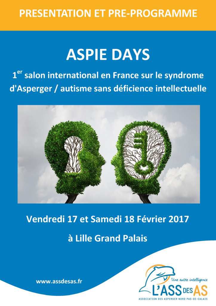 ASPIE DAYS - Syndrome d'Asperger/autisme sans déficience intellectuelle -  17-18 fev 2017 - A.N.A.E
