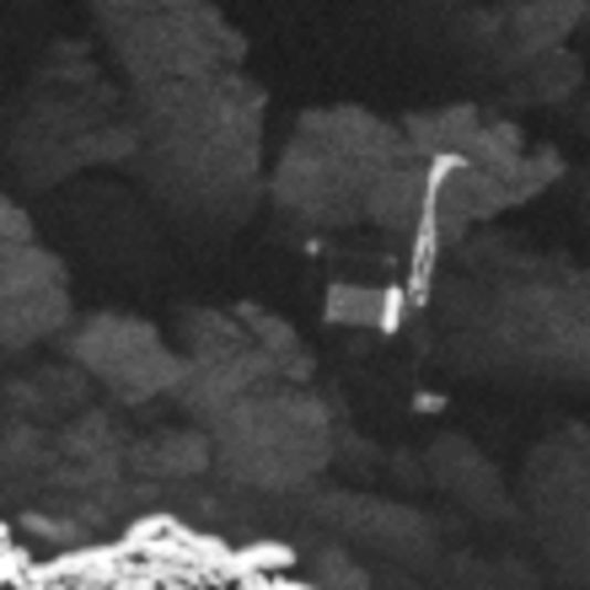 Gros plan sur Philae. La résolution est de 5 cm par pixel.