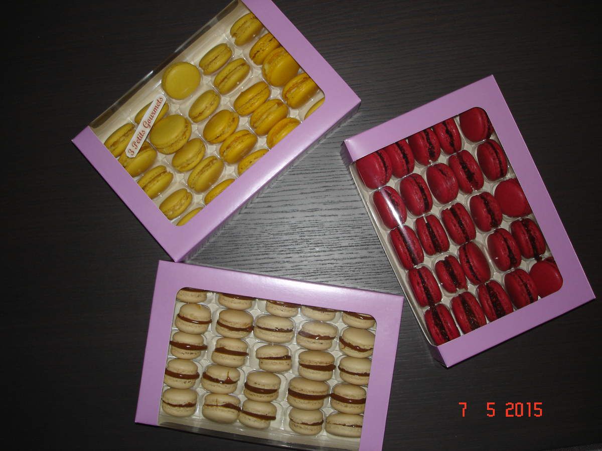 Quelques garnitures pour des macarons variés en saveur et en couleur.