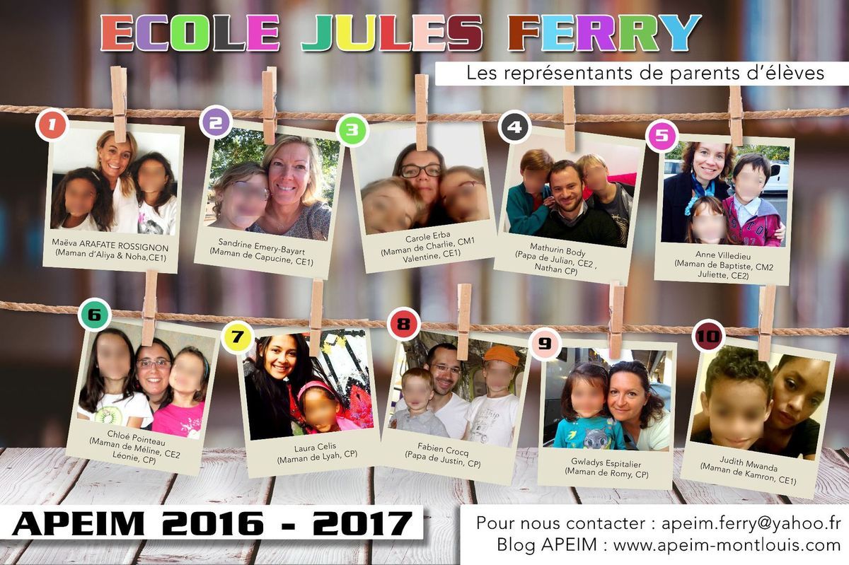 Equipe APEIM de l'école élémentaire Jules Ferry 2016-2017