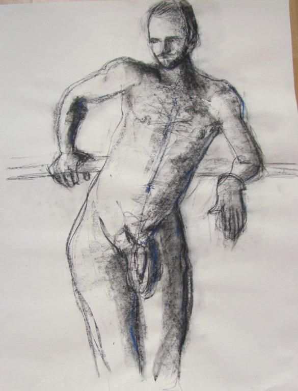 Poses d'une vingtaine de minutes environ - papier format raisin, carré conté