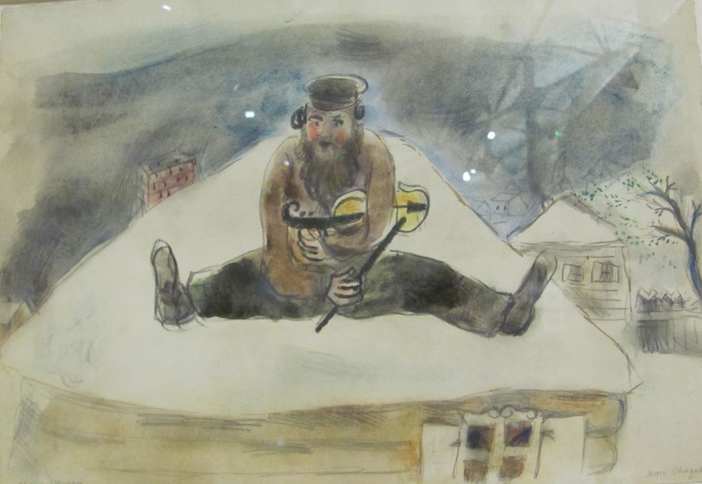 L'homme barbu assis avec un violon sur les bras 1922.23