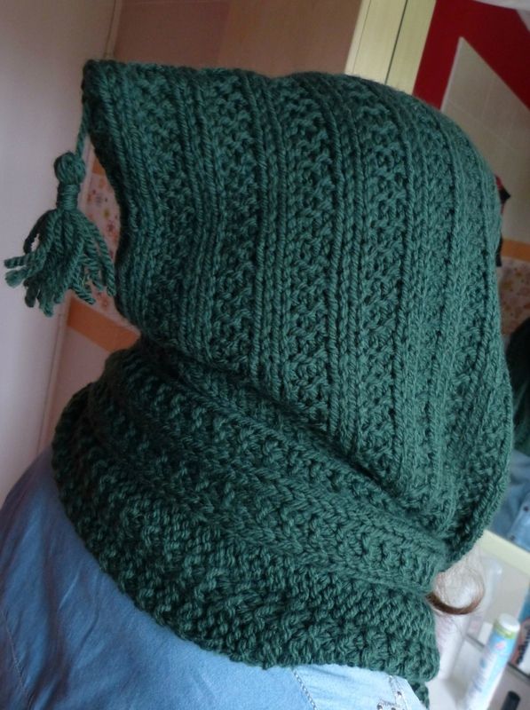 Echarpe capuche simple à tricoter - Tricote Ta Vie