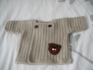 Gilet naissance crochet top