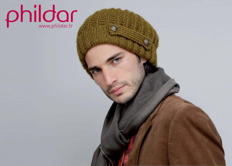 Bonnet homme (modèle gratuit) Phildar
