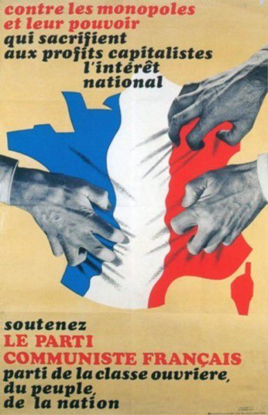 Affiche du PCF éditée contre l'entrée de la France dans le Marché commun, l'ancêtre de l'Union Européenne
