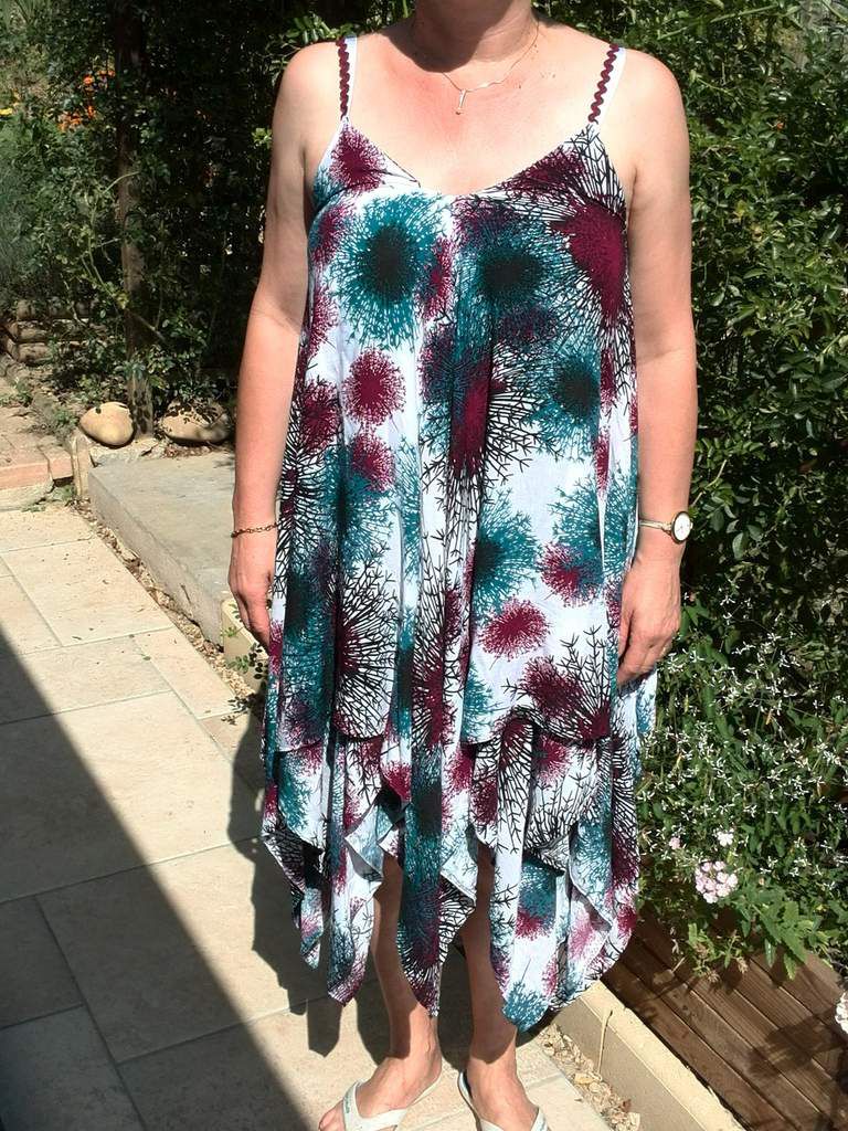 coudre une robe d'été avec 2 carrées de tissus en pas à pas - Le blog de  corinnette
