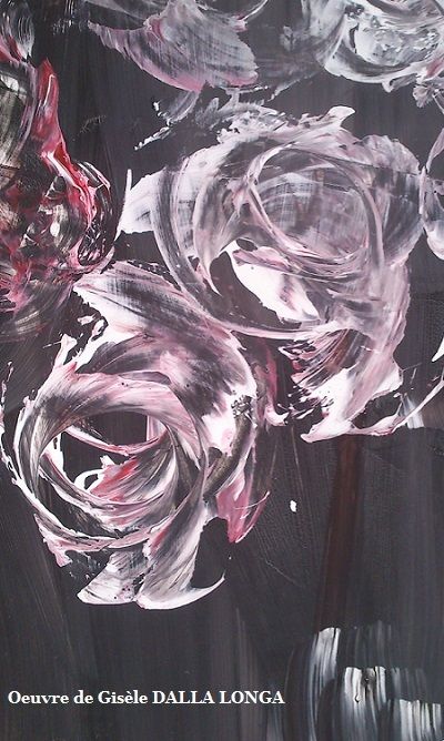 Détail (257) de l'oeuvre " Le bouquet de roses " 242 C Acrylique 2015