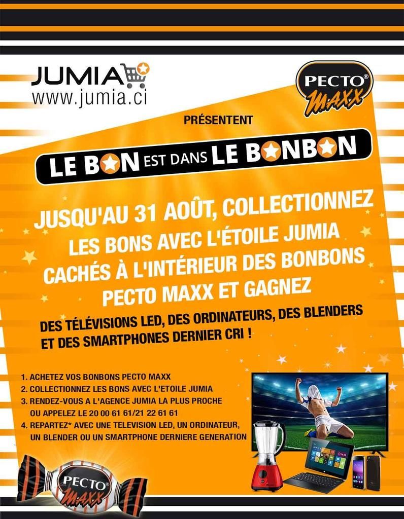 concept promo inedit la chasse au tresor de jumia avec pecto flyer vente de bonbon