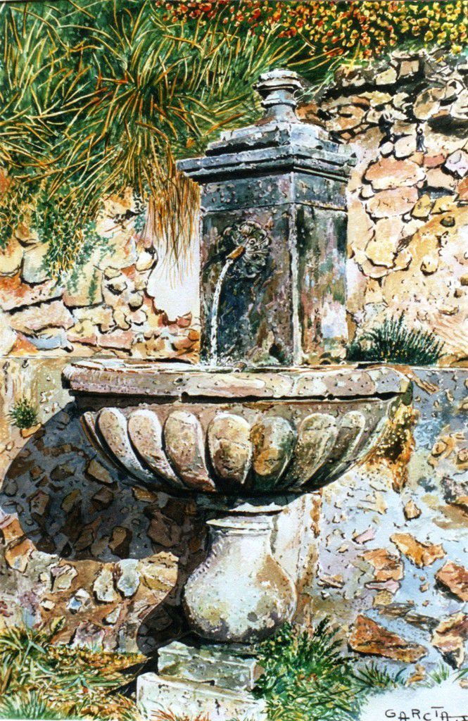 Fontaine à vasque -MOUSTIERS Sainte MARIE-