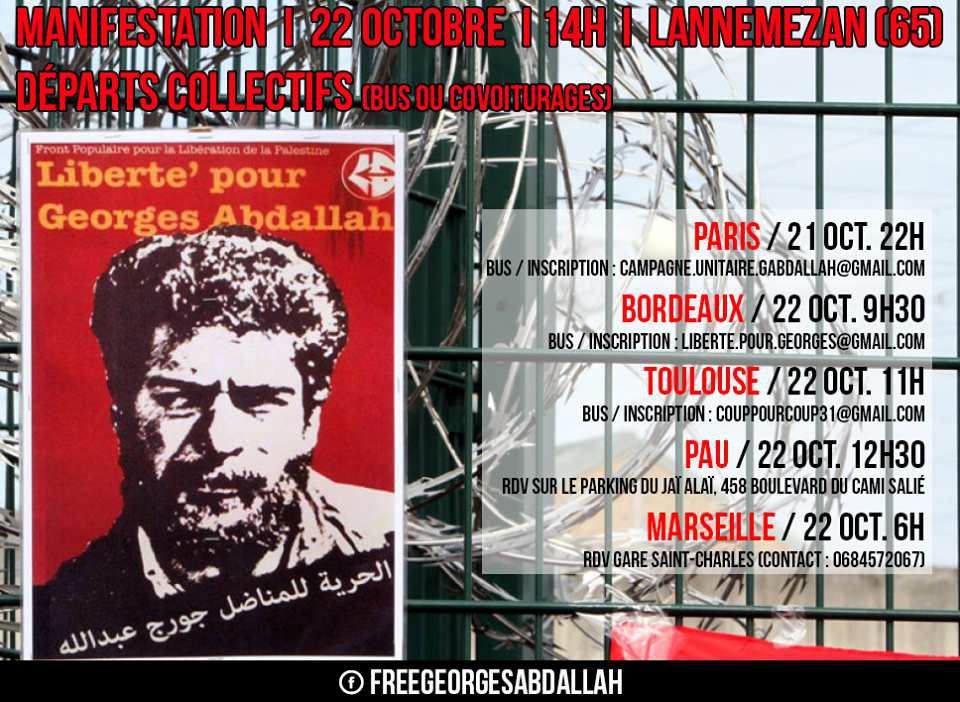 Mobilisation pour exiger la libération de Georges Ibrahim Abdallah.