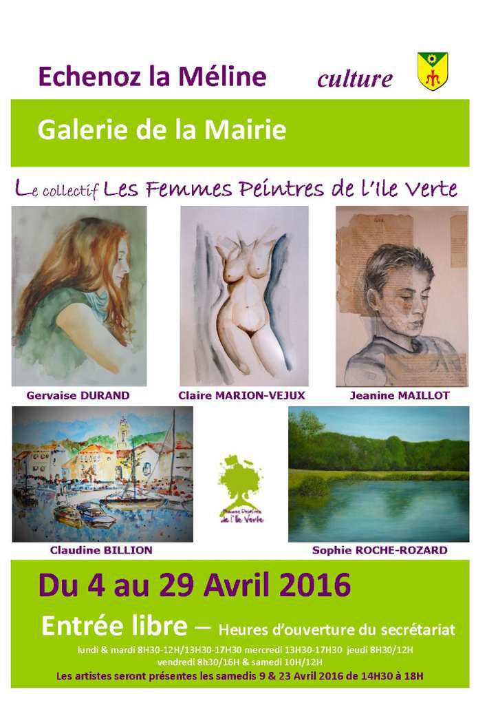 Galerie de la Mairie : Exposition du 4 au 29 avril 2016