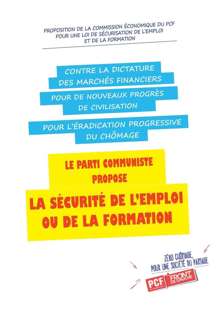Securisation De L Emploi Et De La Formation Une Proposition