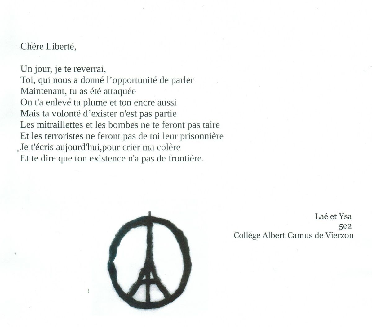 Poème Sur La Liberté D expression Printemps des poètes 2016 : la liberté d'expression à l'honneur sur twitter  ! - Blog du CDI du collège Albert Camus de Vierzon