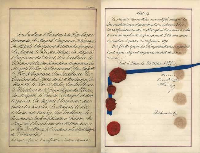 20 mai 1875 - Signature de la Convention du Mètre - Aujourd'hui,  l'éphéméride d'Archimède