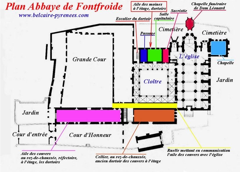 plan de l-abbaye de fontfroide