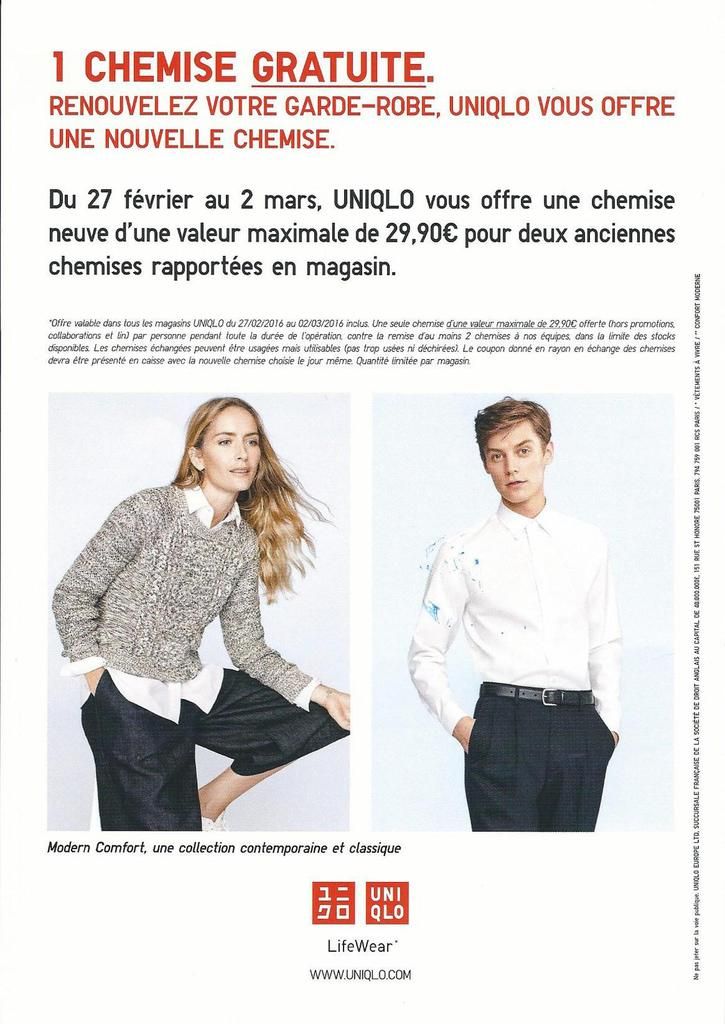 Il fallait y penser n°57 : Uniqlo échange 2 chemises usagées contre 1  chemise neuve - Retail-distribution by Frank Rosenthal