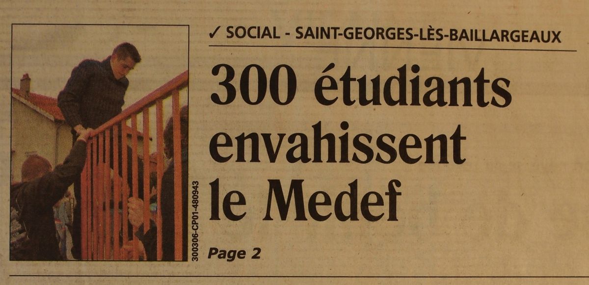 Mercredi 29 Mars 2006 : au MEDEF 86, ce sont les étudiants les patrons !