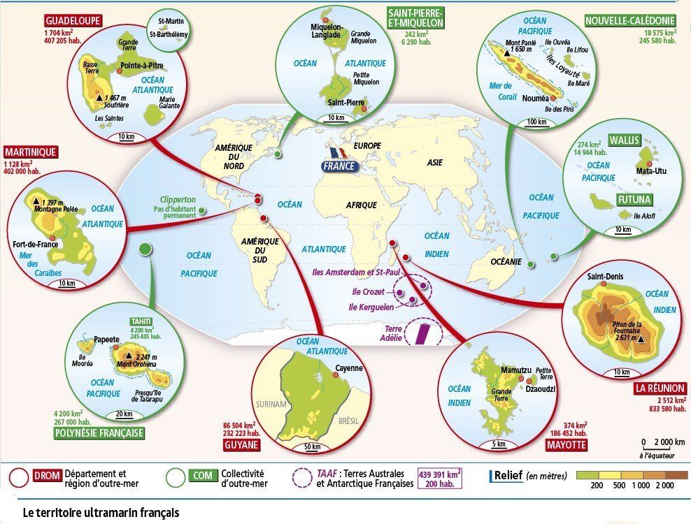 Carte Les Territoires Ultramarins Français 3ème Les territoires ultramarins.