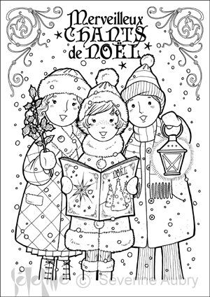 Des chants de Noël à colorier