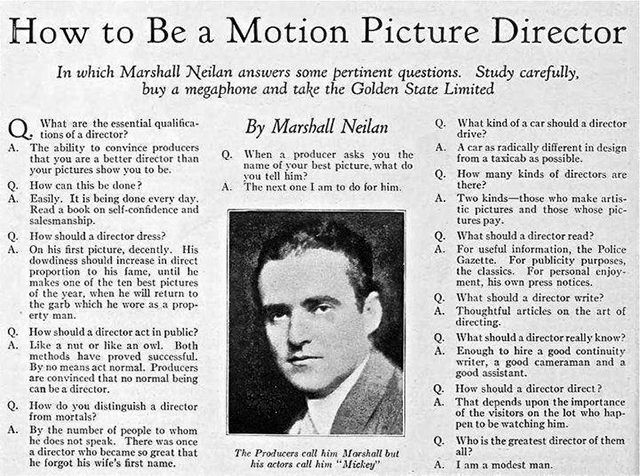 HOW TO BE A MOTION PICTURE DIRECTOR