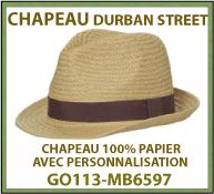 Chapeaux Durban Street en papier - GO113-MB6597