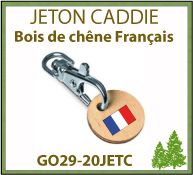 Jeton caddie bois de chêne fabrication Française - GO29-20JETC