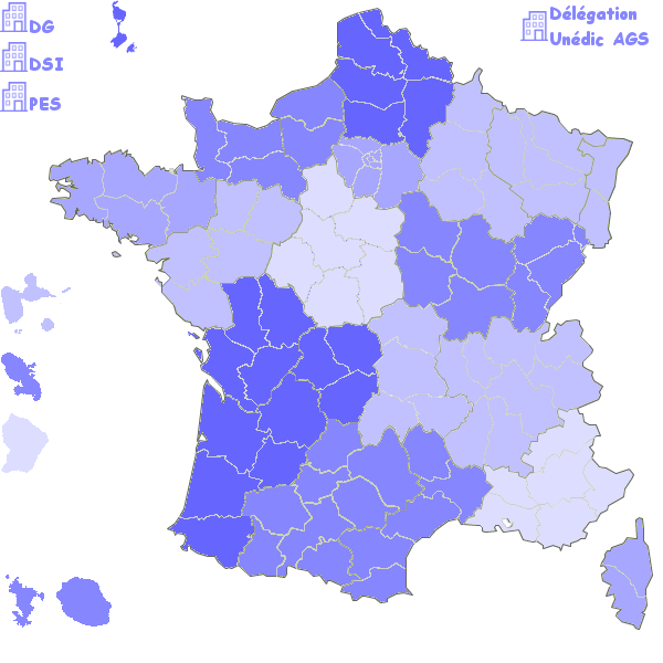 France DOM 600 bleu 5 nvl regions