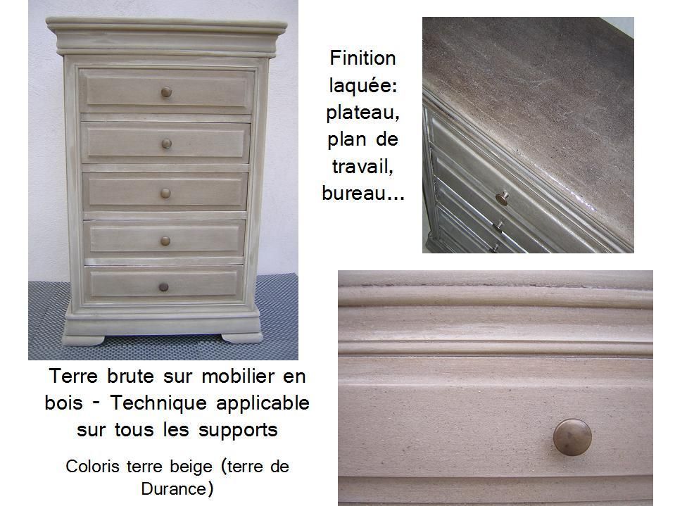 enduit à l'argile sur meuble