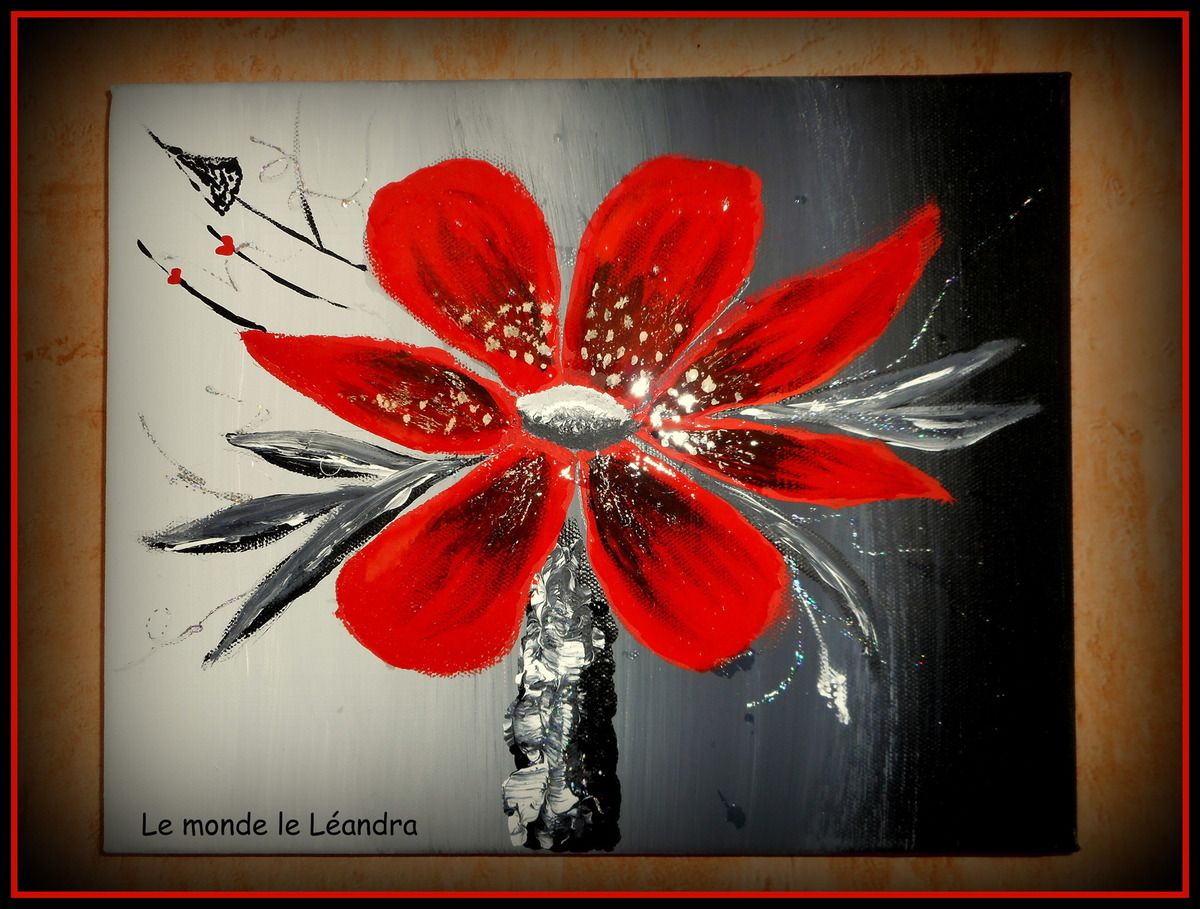 Tableau en rouge et gris - Léandra Scrap'uleusement